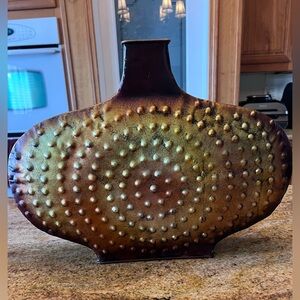 Vintage Textured Metal Vase